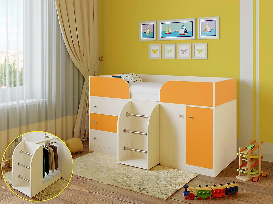 Кровать детская  Астра-5 Оранжевый
