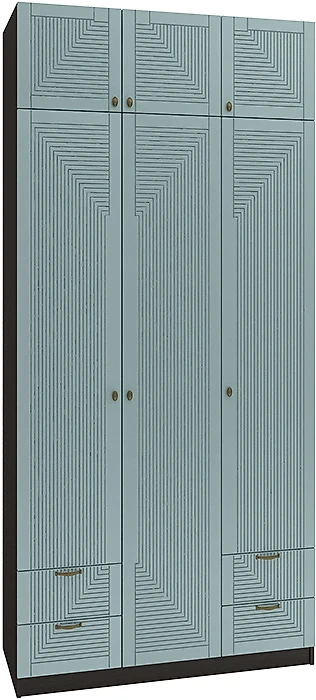Синий распашной шкаф Фараон Т-17 Дизайн-3
