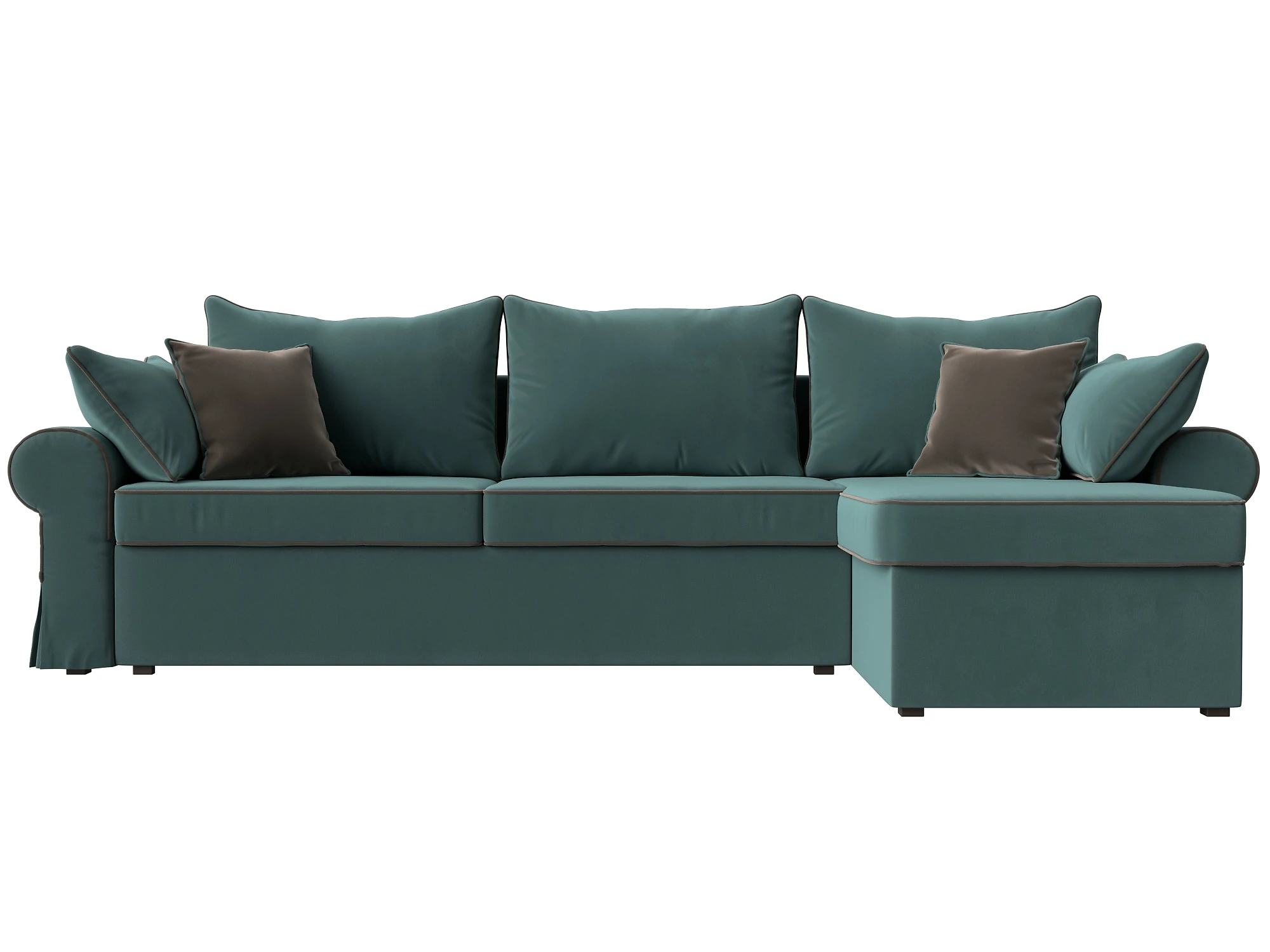 Угловой диван с ящиком для белья Элис Плюш Дизайн 7
