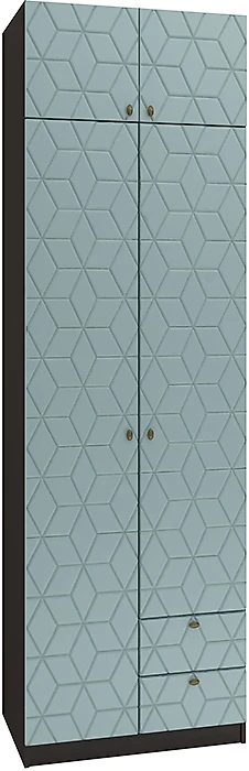 Синий распашной шкаф Сканди Д-9 Дизайн-3