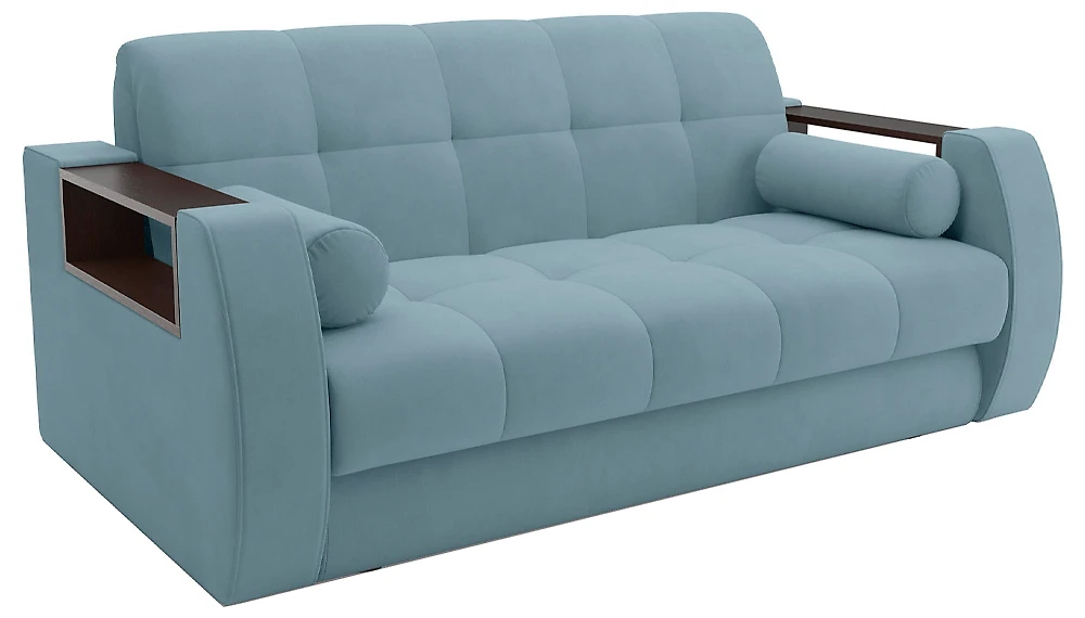 Прямой диван с механизмом аккордеон Барон-3 Плюш Лайт Блу