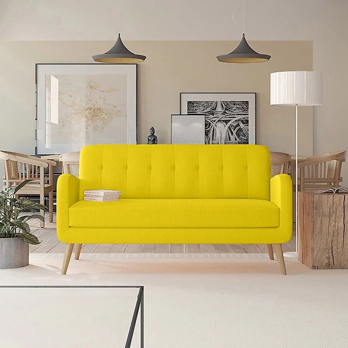 Жёлтый прямой диван Сантьяго Дизайн 1