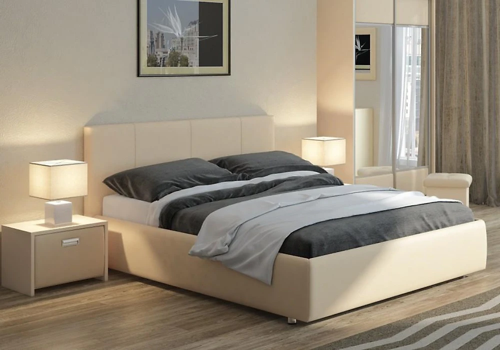 кровать в стиле минимализм Веда-3 (Афина) Милк