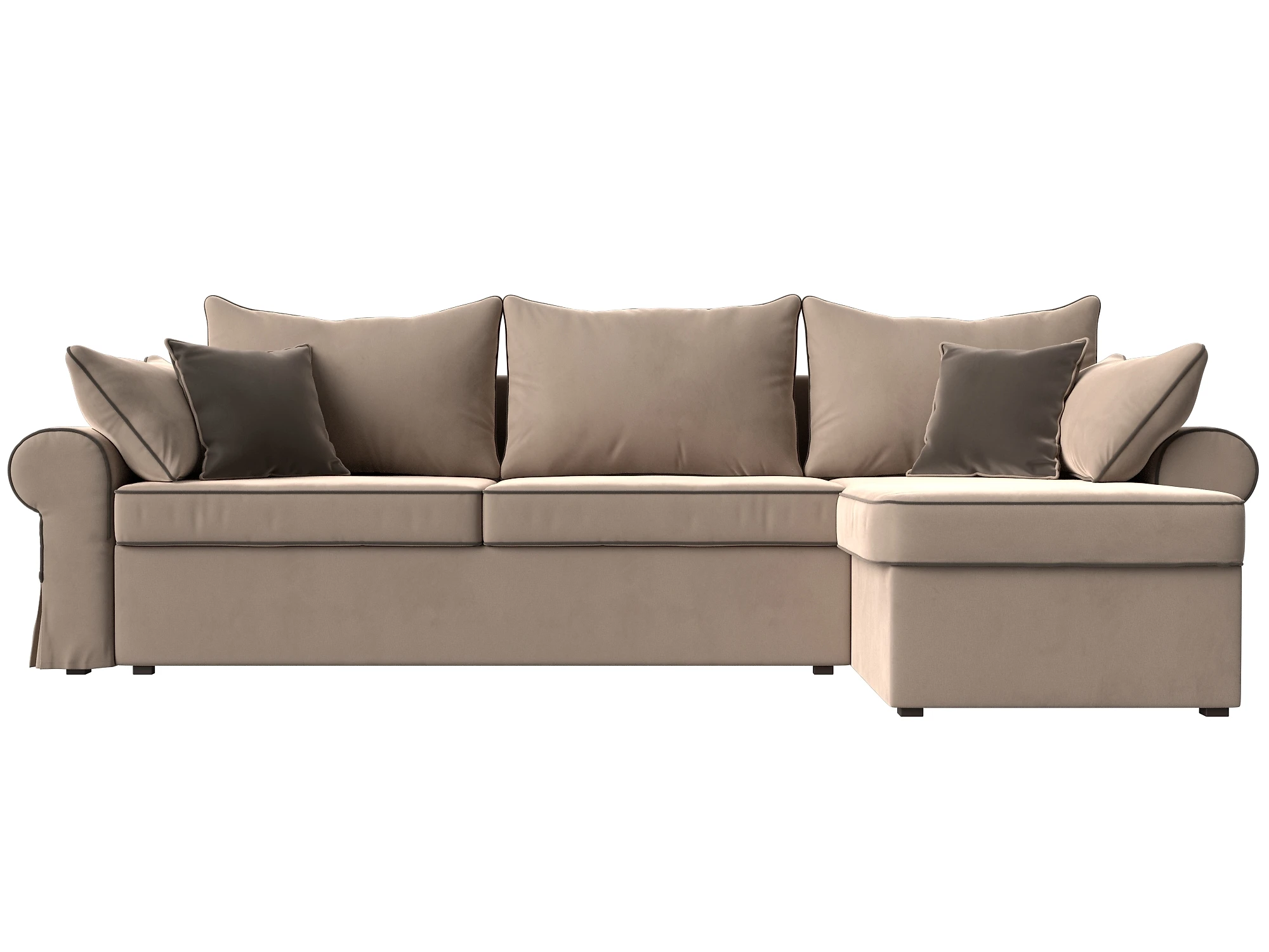 Угловой диван с ящиком для белья Элис Плюш Дизайн 1