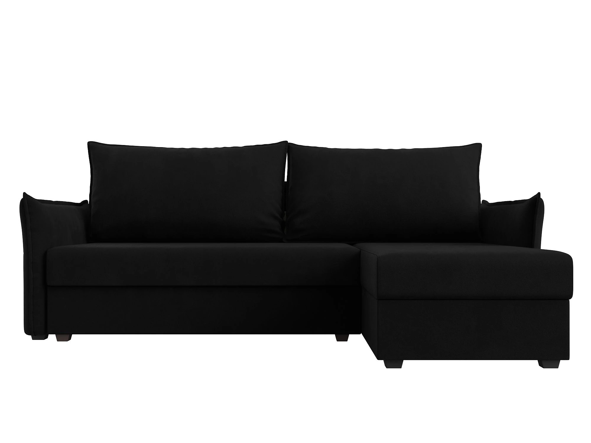 Чёрный угловой диван Лига-004 Дизайн 9