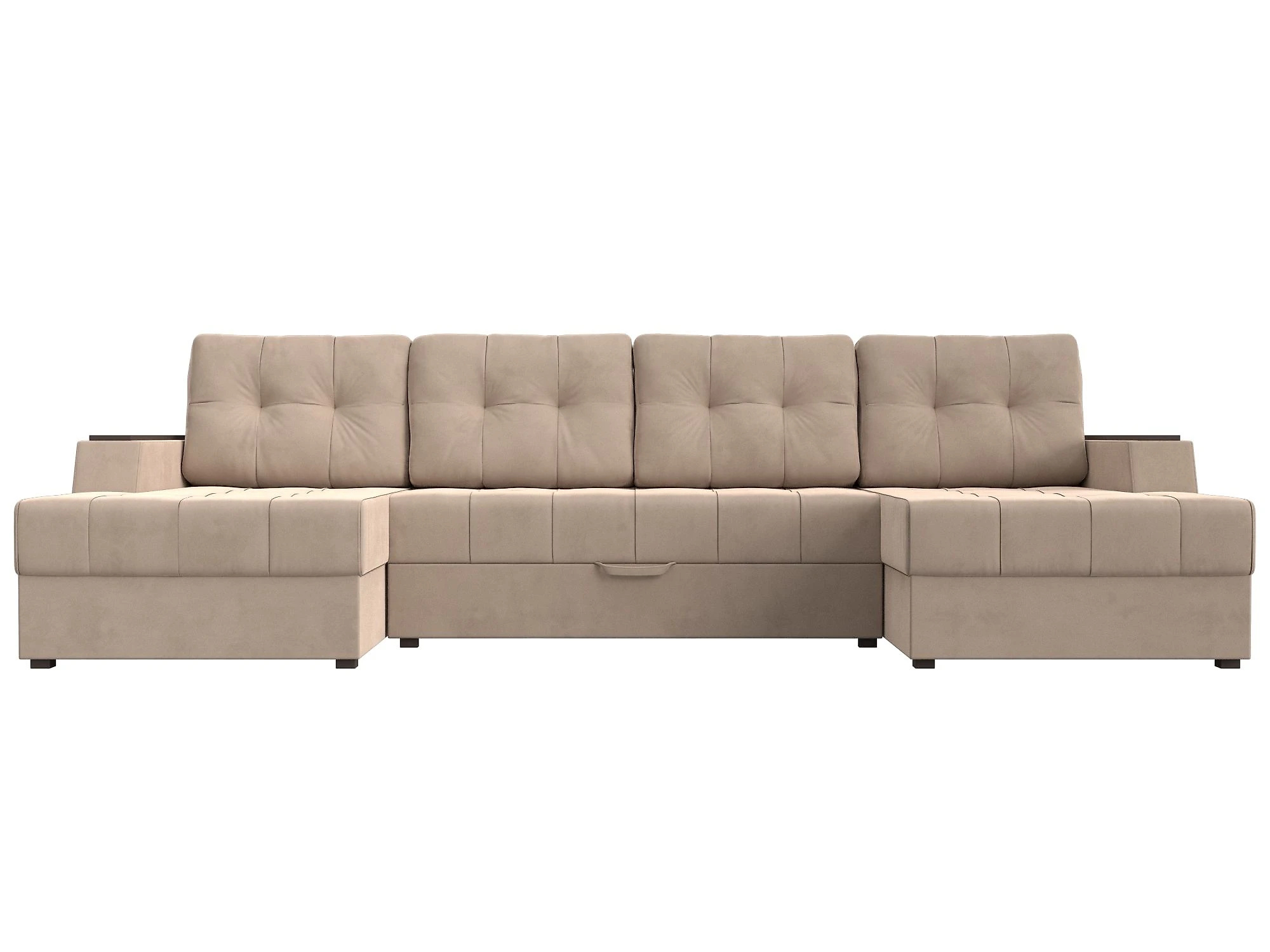 Бежевый диван-кровать Эмир-П Плюш Дизайн 1
