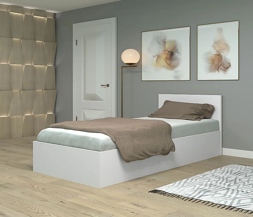 односпальная светлая кровать Фреш КРФР-1-ПМ-900 Дизайн-1