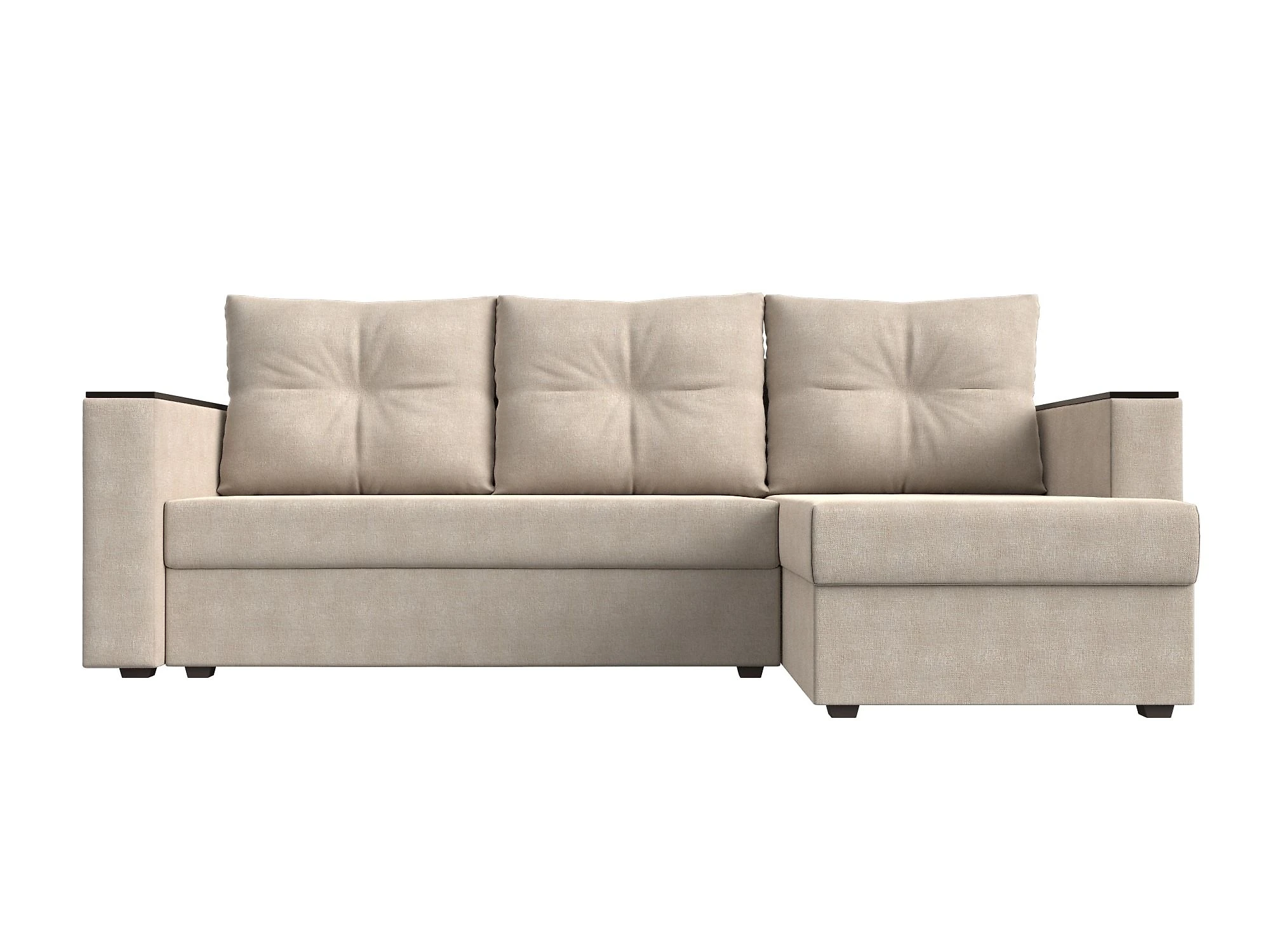 Угловой диван с ящиком для белья Атланта Лайт Кантри без стола Дизайн 1