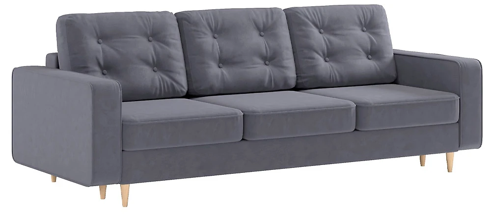 Прямой диван серого цвета Феличита 3-х местный