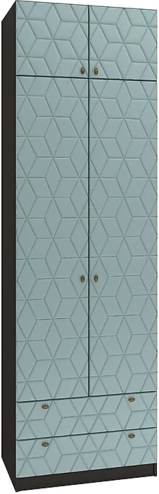 Синий распашной шкаф Сканди Д-7 Дизайн-3