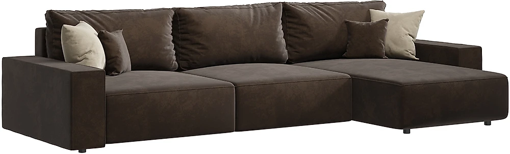 Угловой диван для ежедневного сна King (Сиэтл) Плюш Браун