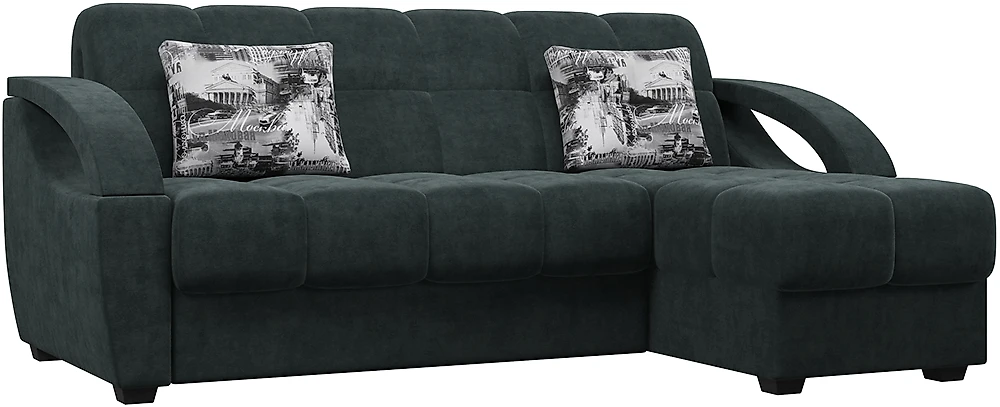 угловой диван с металлическим каркасом Монреаль Плюш Графит