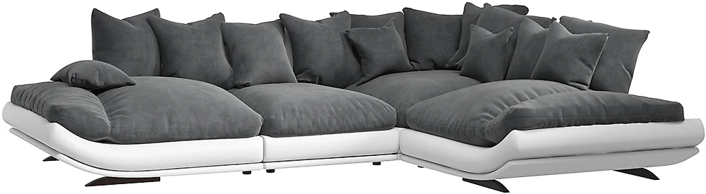 Угловой диван в классическом стиле Авиньон Плюш Дарк Грей Макси