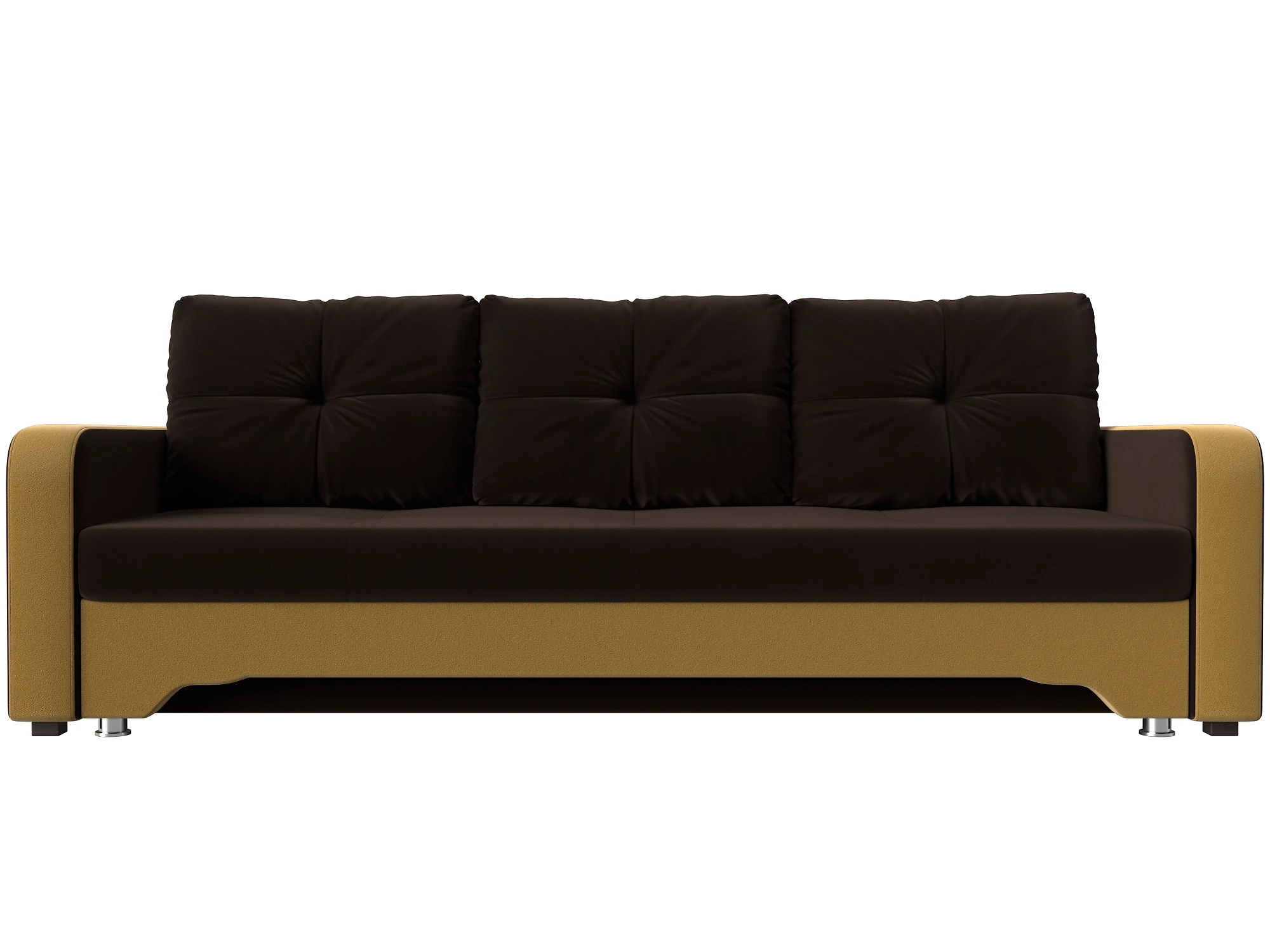 Жёлтый прямой диван Ник-3 Дизайн 10