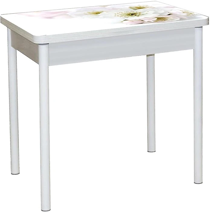 Обеденный стол  Бронкс Цветы-029 Белый