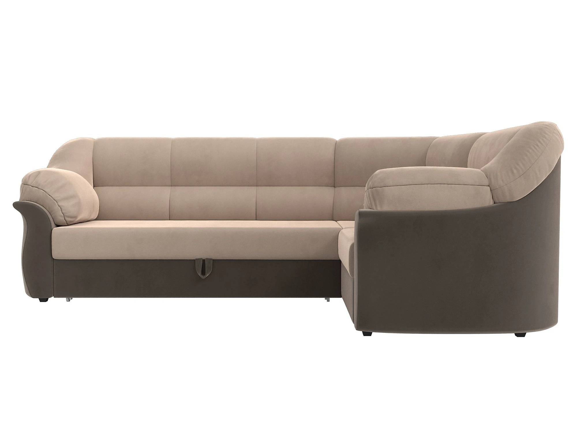 Угловой диван с правым углом Карнелла Плюш Дизайн 11
