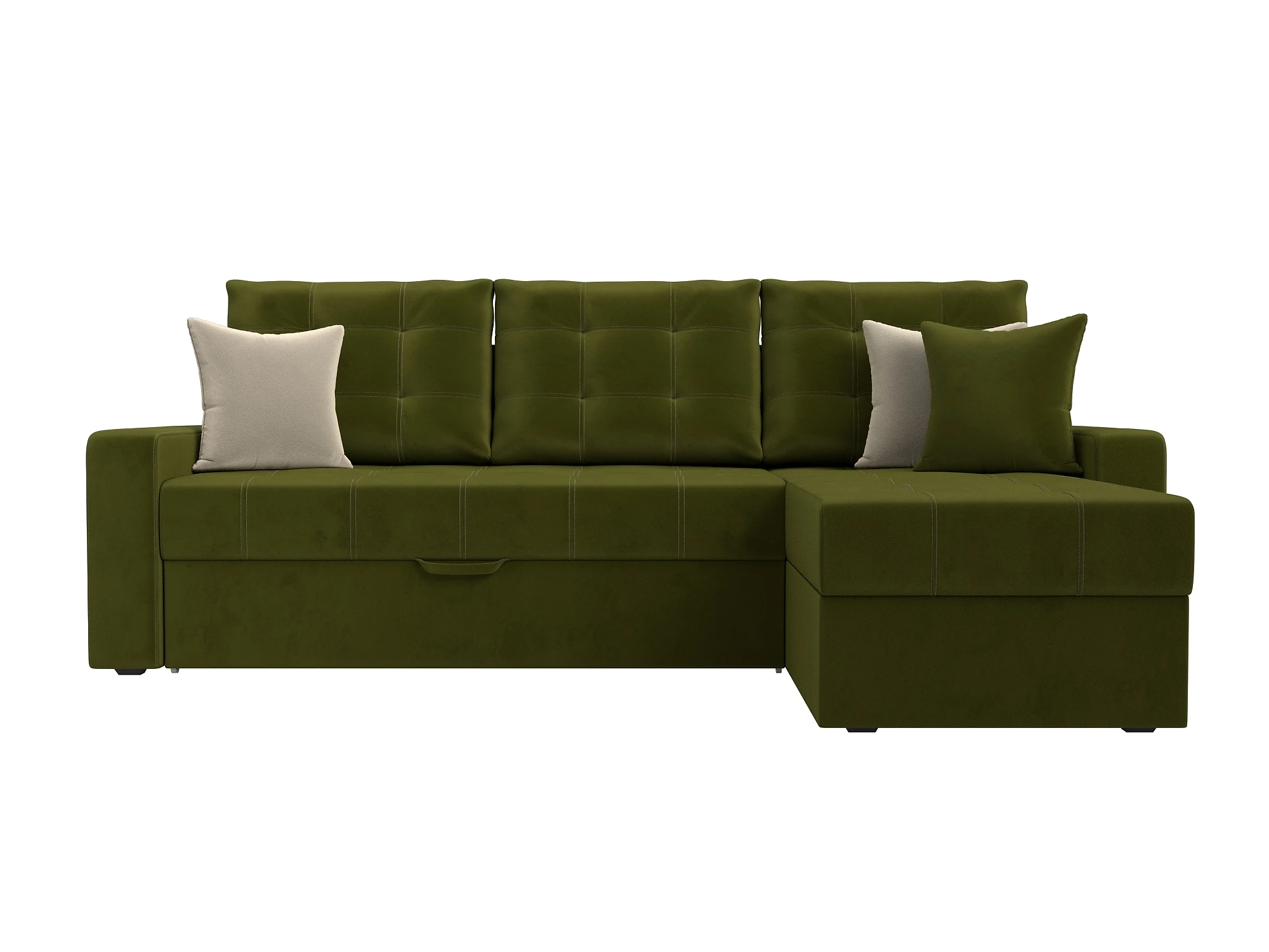 Зелёный угловой диван Ливерпуль Дизайн 8