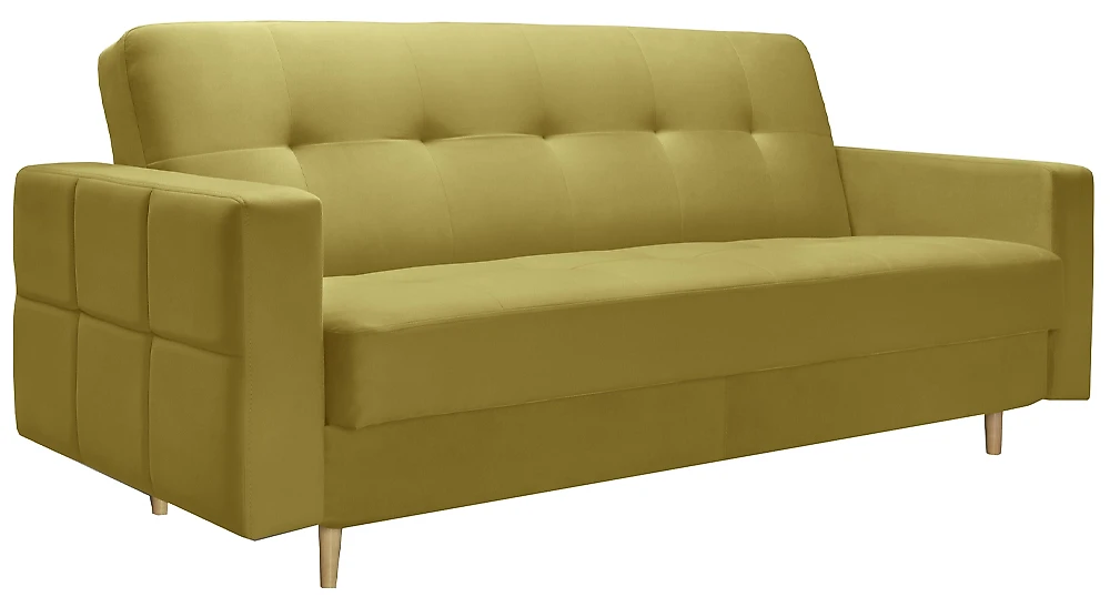 Жёлтый прямой диван Любава Дизайн 3
