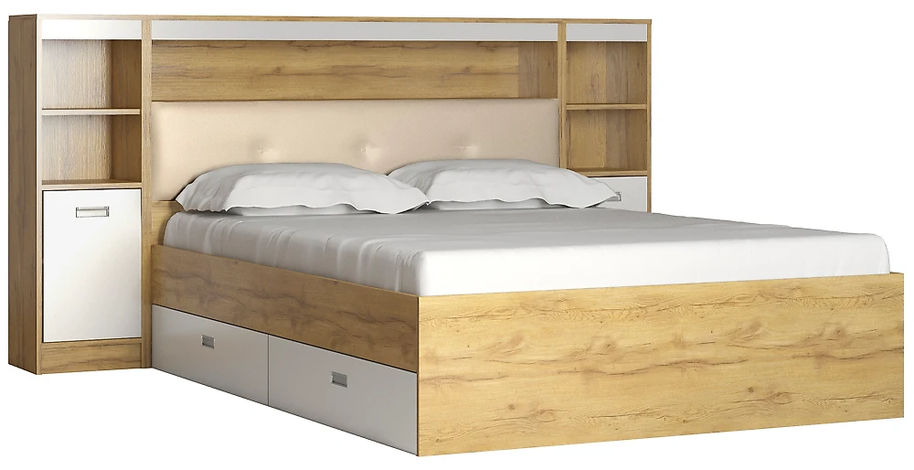 Кровать с высокой спинкой Виктория-5-140 Дизайн-1