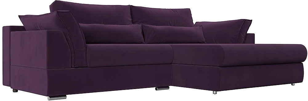 Угловой диван с механизмом пантограф Пекин Велюр Фиолет