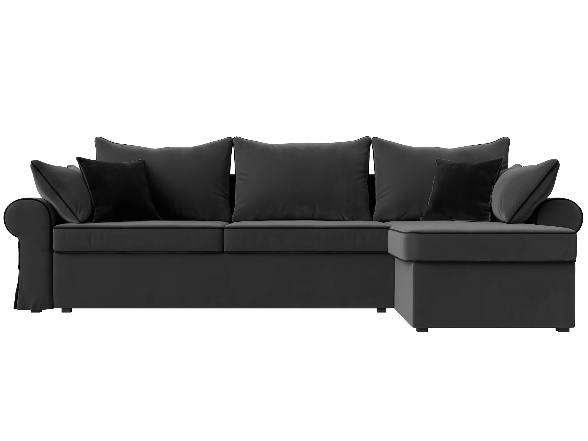 Угловой диван из велюра Элис Плюш Дизайн 9