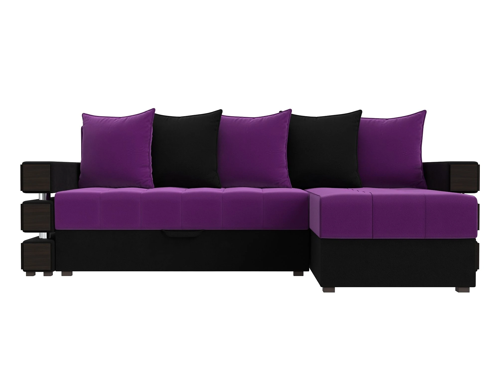 Чёрный угловой диван Венеция Дизайн 12