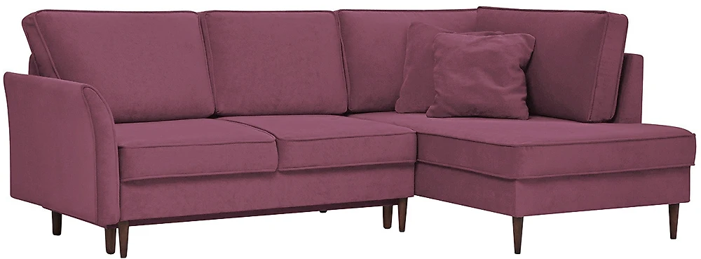 Угловой диван с правым углом Джулия Софт Лилак
