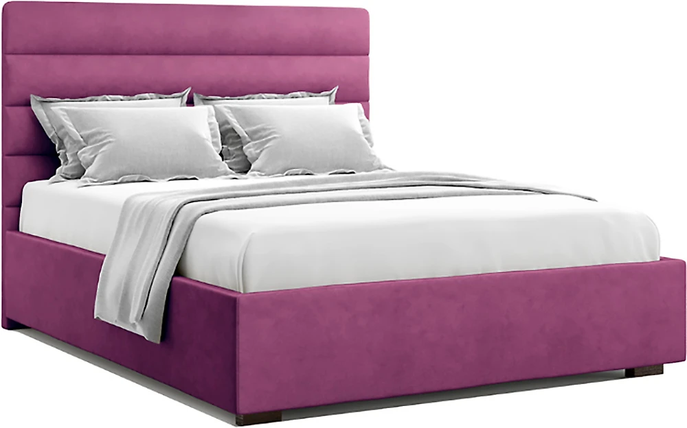 Кровать с подъемным механизмом и мягким изголовьем Кареза Фиолет 160х200 с матрасом