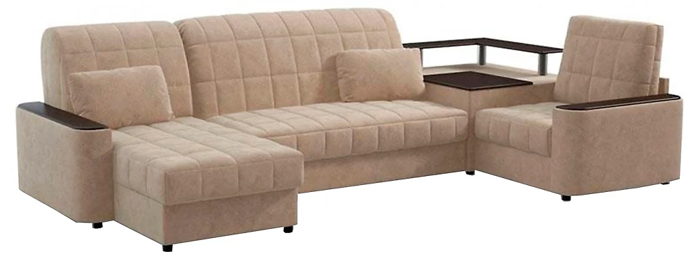 угловой диван с металлическим каркасом Даллас П-образный Беж