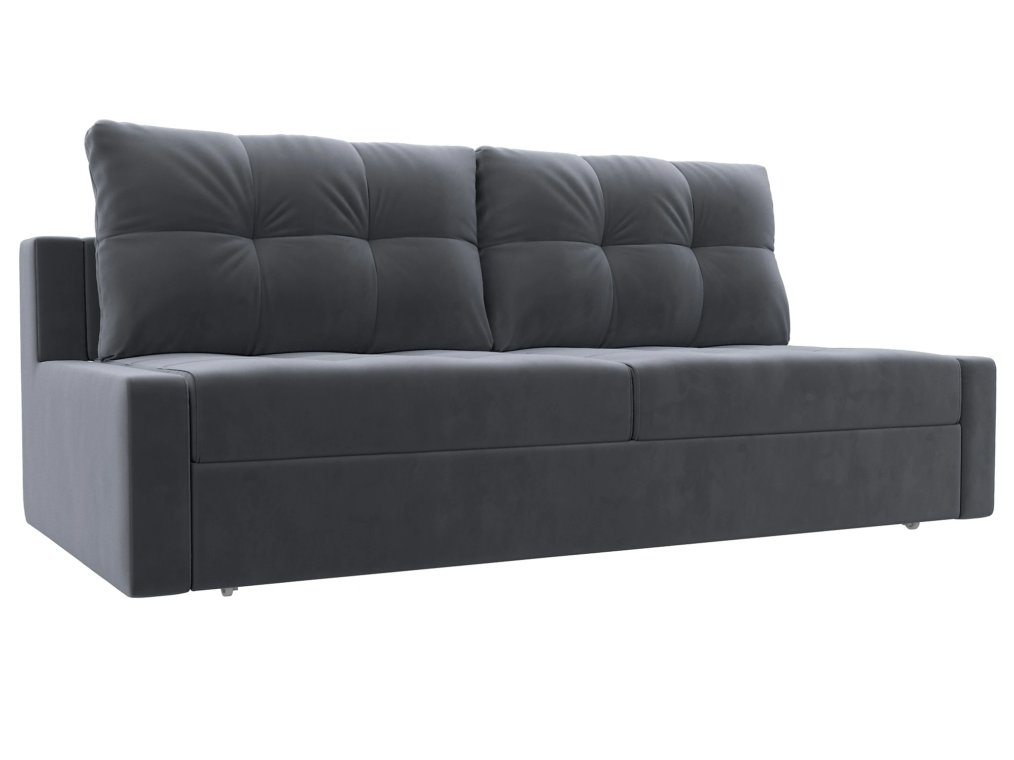 Прямой диван серого цвета Мартин Плюш Дизайн 5