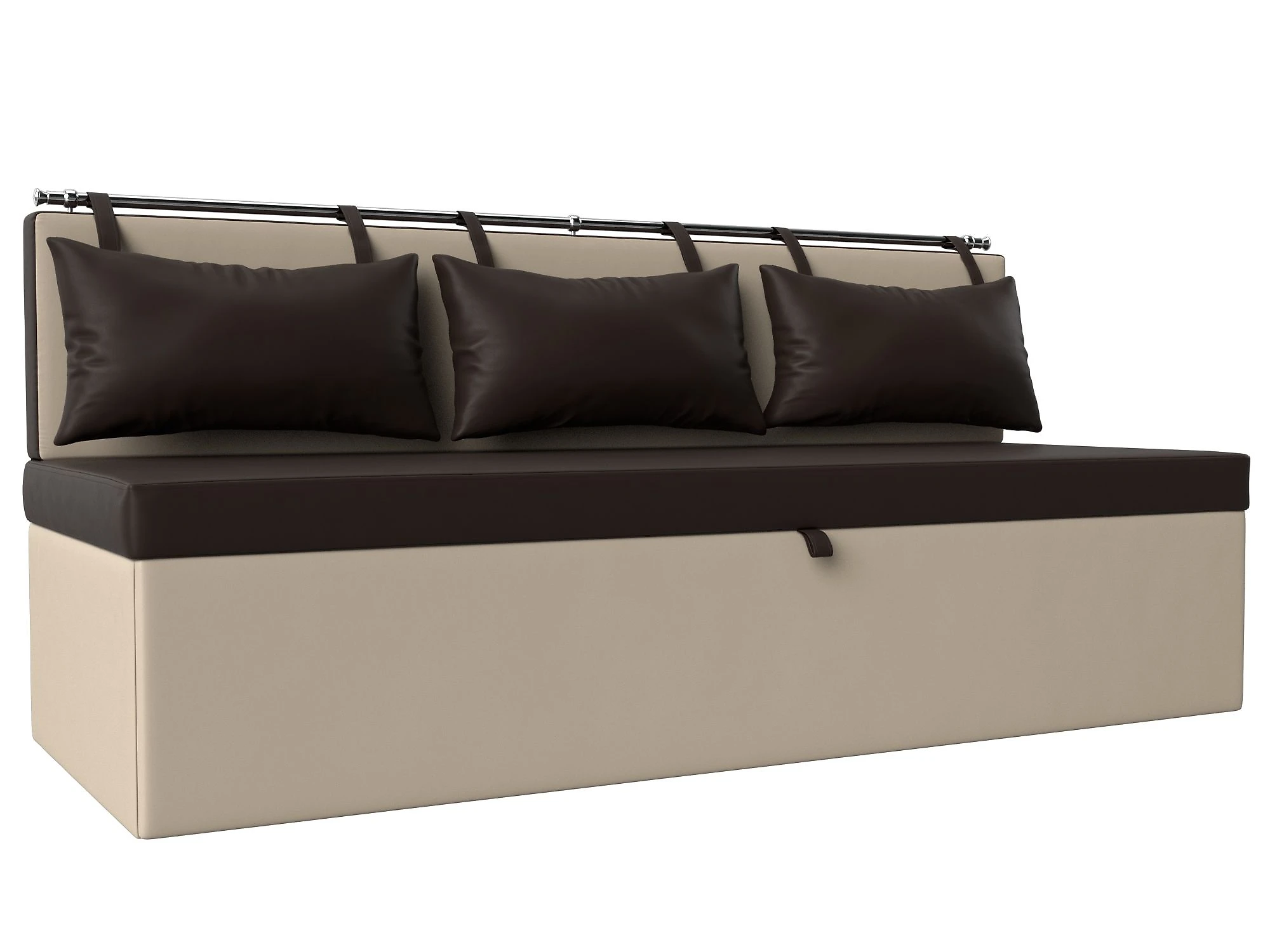 Кожаный диван на кухню Метро Беж