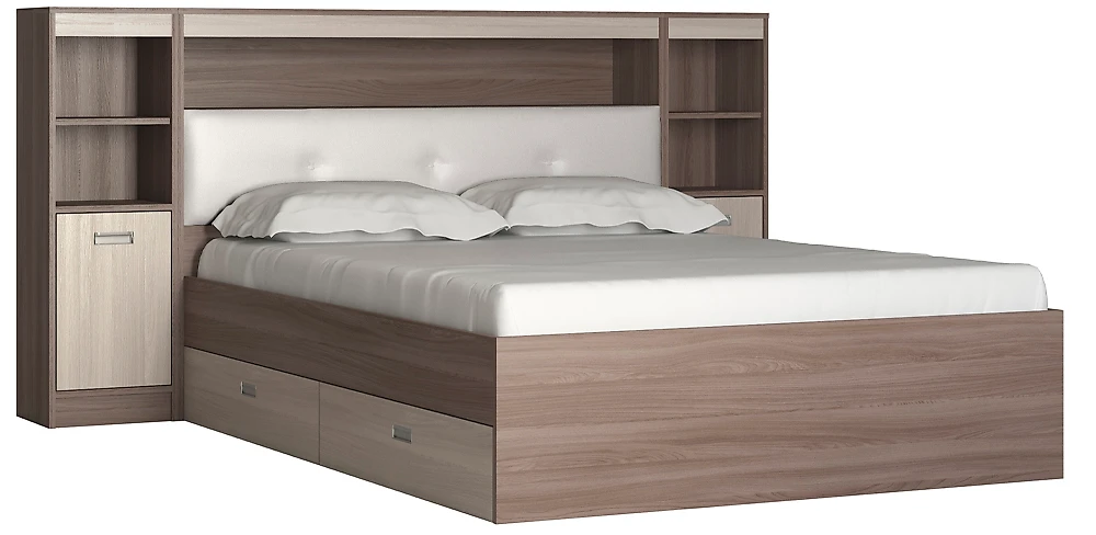 Кровать с высокой спинкой Виктория-5-140 Дизайн-3