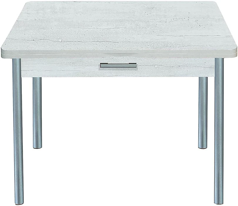 Обеденный стол  Симпл с ящиком Бетон Пайн-Серебро раскладной