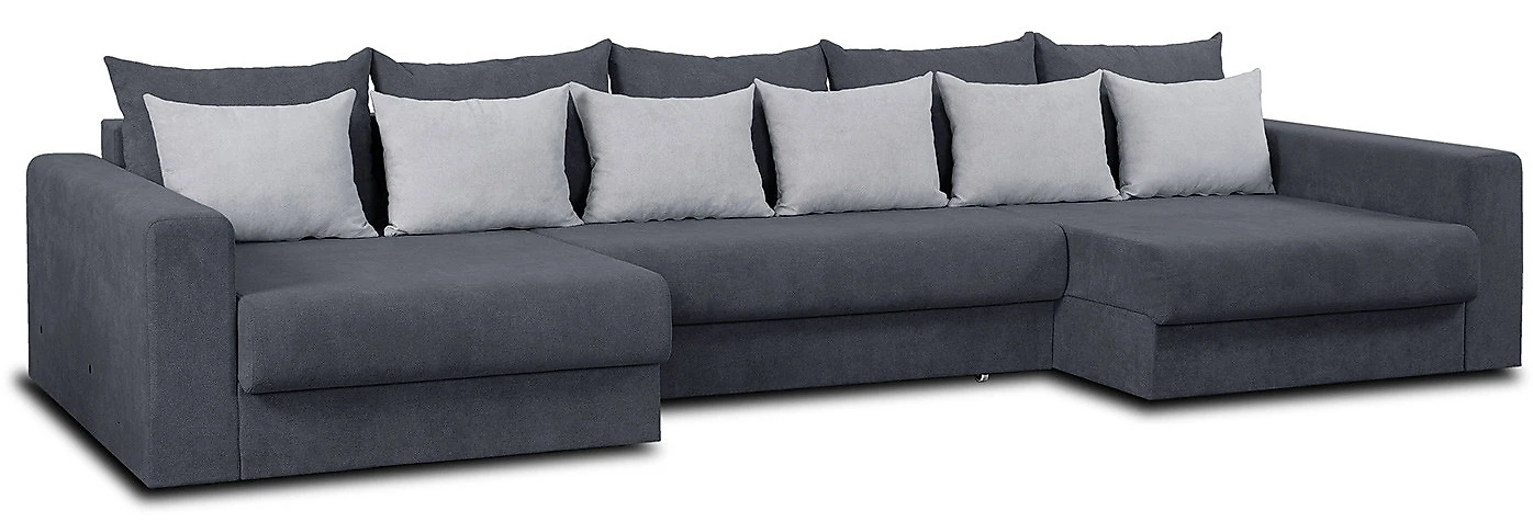 Модульный диван с оттоманкой  Модена-7 Плюш Графит
