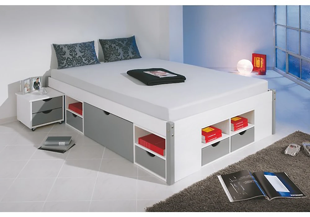 Кровать в современном стиле Ева-10 с тумбой