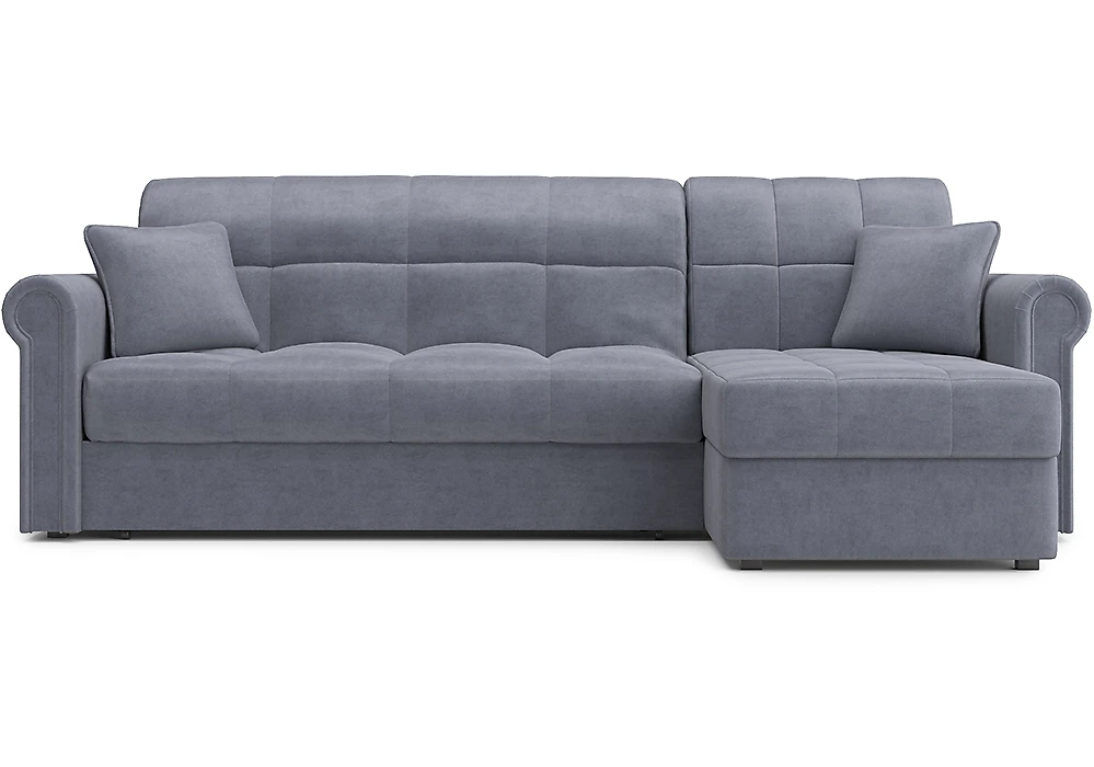 Серый угловой диван Мадрид с оттоманкой Дизайн 6