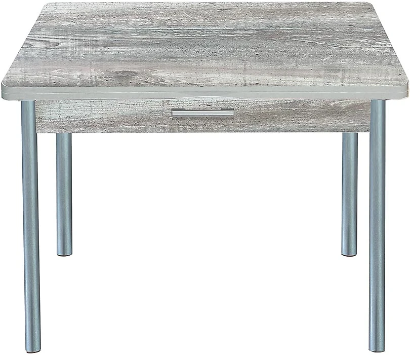 Кухонный стол Симпл с ящиком Бетон Пайн темный-Серебро раскладной