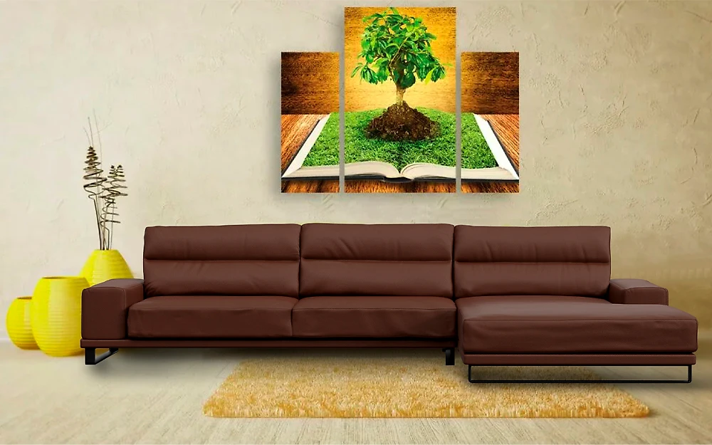 Коричневый модульный диван кожаный Рипозо Шоколад