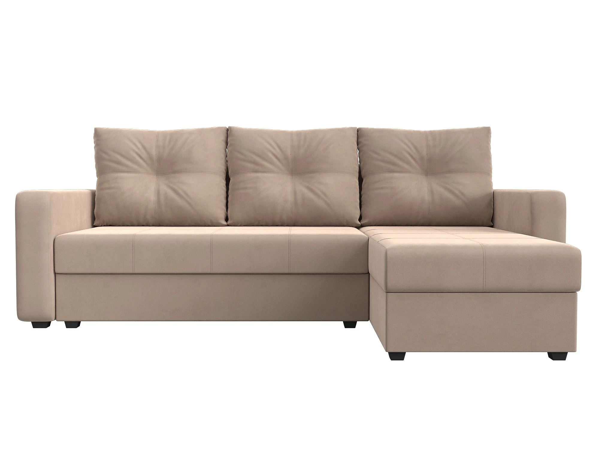 Угловой диван с ящиком для белья Ливерпуль Лайт Плюш Дизайн 1